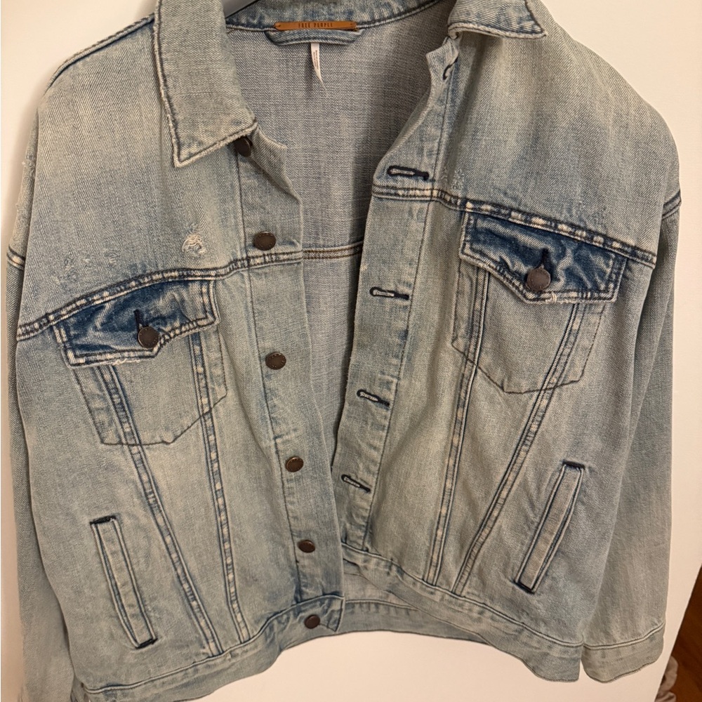 Free People Light Wash Denim Jacket
